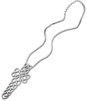 Pendant Cross in Hallmarked Sterling Silver Open Celtic Weave 35mm