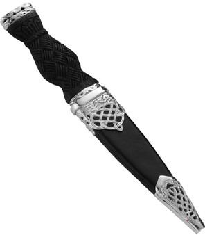 Sgian Dubh Sterling Silver Open Celtic Serpents and Silver 