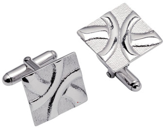 Cufflinks Sterling Silver Square Celtic Stylised St Andrew Cross