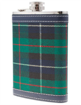 9 oz Hip Flask With Scottish MacKenzie Tartan Design Stainless Steel