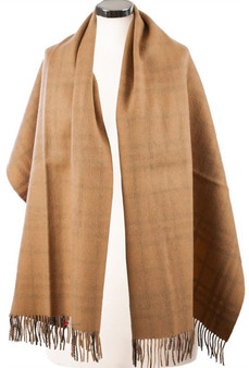 Lambswool Double Faced Stole In Thomson Camel Tartan Design 73 cm Wide