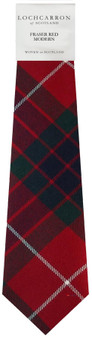 Clan Tie Fraser Red Modern Tartan Pure Wool Scottish Handmade Necktie