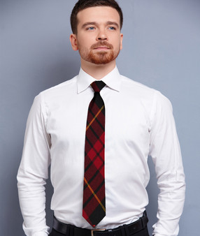 Mens Neck Tie MacQueen Modern Tartan Lightweight Scottish Clan Tie