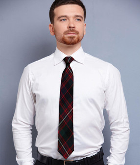 Mens Neck Tie MacDonnell Of Glengarry Modern Tartan Lightweight Scottish Clan Tie