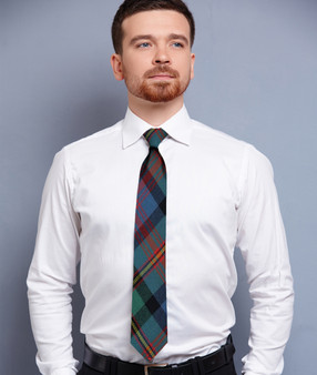 Mens Neck Tie Logan Ancient Tartan Lightweight Scottish Clan Tie