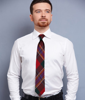 Mens Neck Tie MacLean Of Duart Modern Tartan Lightweight Scottish Clan Tie