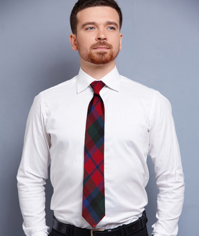 Mens Neck Tie MacNaughton Modern Tartan Lightweight Scottish Clan Tie