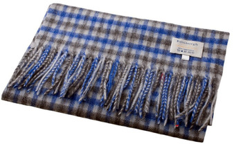 Edinburgh Scarf 100% Lambswool with Aqua Blue Design