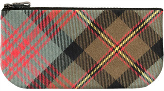Small Leather and Wool Cosmetic Makeup Bag With MacLennan Tartan for Phone