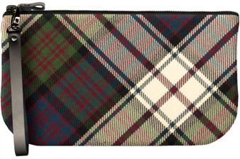 Small Leather Clutch Bag With MacDonald Tartan Large Enough to Fit iPad Mini