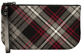 Small Leather Clutch Bag In Auld Lang Syne Tartan Large Enough to Fit iPad Mini