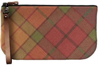 Small Leather Clutch Bag Cullins of Skye Tartan Large Enough to Fit iPad Mini