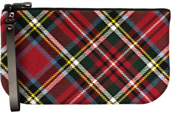 Small Leather Clutch Bag Bonnie Prince Charlie Tartan Fits iPad Mini