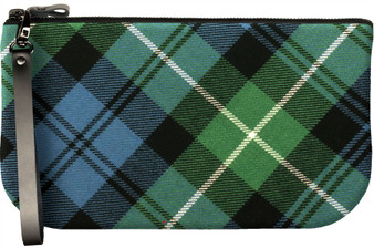 Small Leather Clutch Bag With Lamont Tartan Large Enough to Fit iPad Mini
