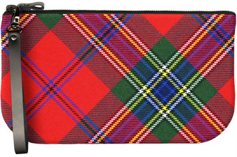 Small Leather Clutch Bag With MacLean Modern Dress Tartan Fits iPad Mini