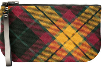 Small Leather Clutch Bag With MacMillan Tartan Large Enough to Fit iPad Mini