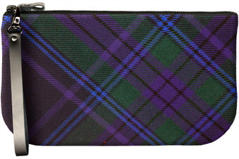 Small Leather Clutch Bag Spirit of Scotland Tartan Large Enough to Fit iPad Mini