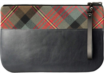 Medium Leather Clutch Bag With Maclennan Tartan Large Enough to Fit an iPad
