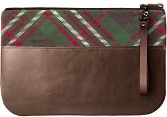Medium Leather Clutch Bag With Scott Tartan Large Enough to Fit an iPad