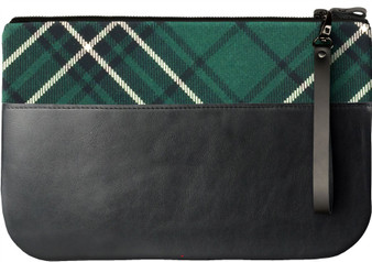 Medium Leather Clutch Bag With MacLean Tartan Large Enough to Fit an iPad