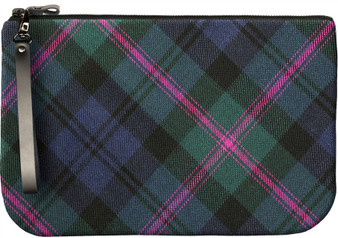 Medium Leather Clutch Bag With Baird Tartan Large Enough to Fit an iPad