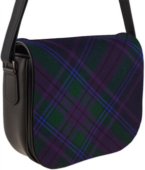 Leather Handbag Shoulder Bag Spirit of Scotland Tartan Inside and Back Pocket