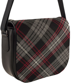 Leather Handbag Shoulder Bag With Auld Lang Syne Tartan Inside and Back Pocket