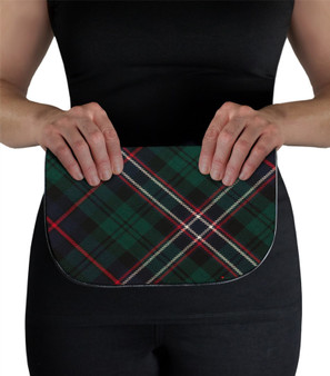 Large Leather Clutch Bag With Scotland National Tartan Inside and Back Pocket
