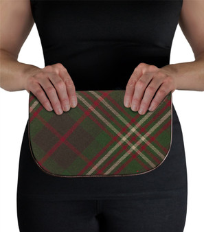 Large Leather Clutch Bag With Scott Tartan With Inside and Back Pocket