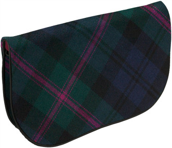 Large Leather Clutch Bag With Baird Tartan With Inside and Back Pocket