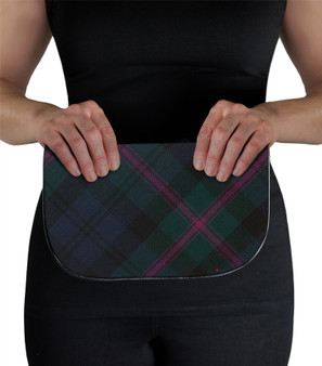 Large Leather Clutch Bag With Baird Tartan With Inside and Back Pocket