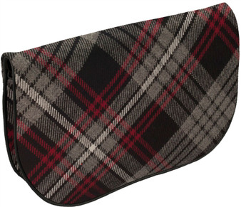 Large Leather Clutch Bag With Auld Lang Syne Tartan With Inside and Back Pocket