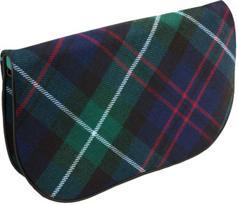 Large Leather Clutch Bag With Heritage Tartan With Inside and Back Pocket