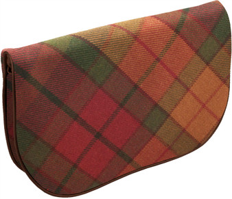 Large Leather Clutch Bag With Cullins of Skye Tartan With Inside and Back Pocket