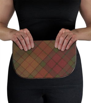 Large Leather Clutch Bag With Cullins of Skye Tartan With Inside and Back Pocket
