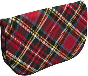 Large Leather Clutch Bag In Bonnie Prince Charlie Tartan Inside and Back Pocket
