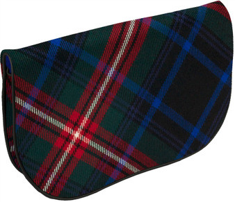 Large Leather Clutch Bag With Braveheart Tartan With Inside and Back Pocket