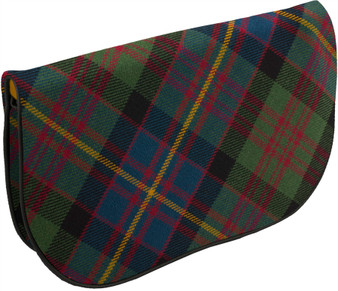Large Leather Clutch Bag With Cameron of Erracht Tartan Inside and Back Pocket