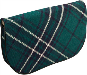 Large Leather Clutch Bag With MacLean Modern Tartan With Inside and Back Pocket