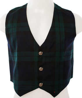Kids Scottish Waistcoat In Black Watch Tartan Design