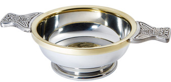 Scottish Celtic Quaich Gold Colour Brass Medium Tasting Bowl Ideal   Engravable