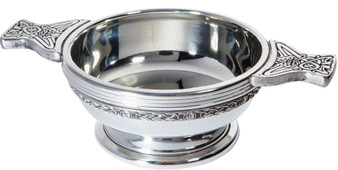 Pewter Quaich Scottish Celtic Band Standard Size Tasting Bowl Ideal Christening Gift Engravable