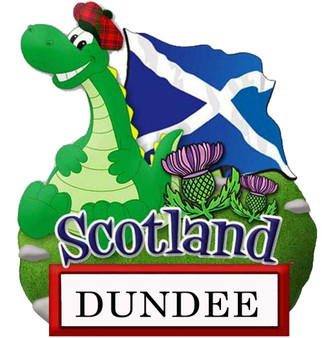 Resin Scottish Fridge Magnet Nessie With Flag Dundee Design Magnet