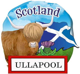 Resin Scottish Fridge Magnet HIGHLAND COW WITH SALTIRE   Ullapool Design Magnet