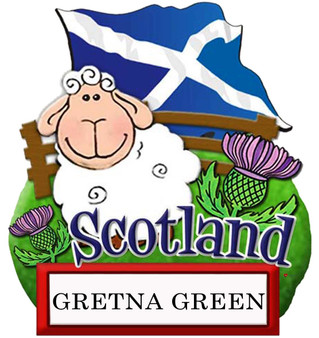 Resin Scottish Fridge Magnet Sheep With Flag Gretna Green Design Magnet