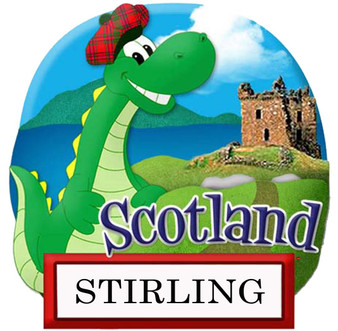 Resin Scottish Fridge Magnet Nessie With Castle Stirling Design Magnet