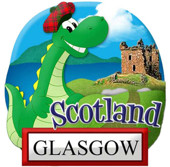 Resin Scottish Fridge Magnet Nessie With Castle Glasgow Design Magnet