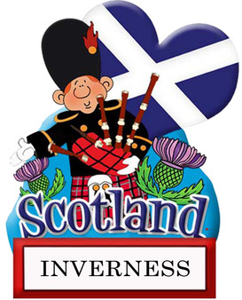 Resin Scottish Fridge Magnet Piper With Saltire Heart  Inverness Design Magnet