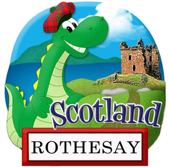Resin Scottish Fridge Magnet Nessie With Castle Rothesay Design Magnet