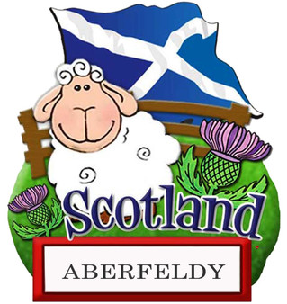 Resin Scottish Fridge Magnet Sheep With Flag Aberfeldy Design Magnet